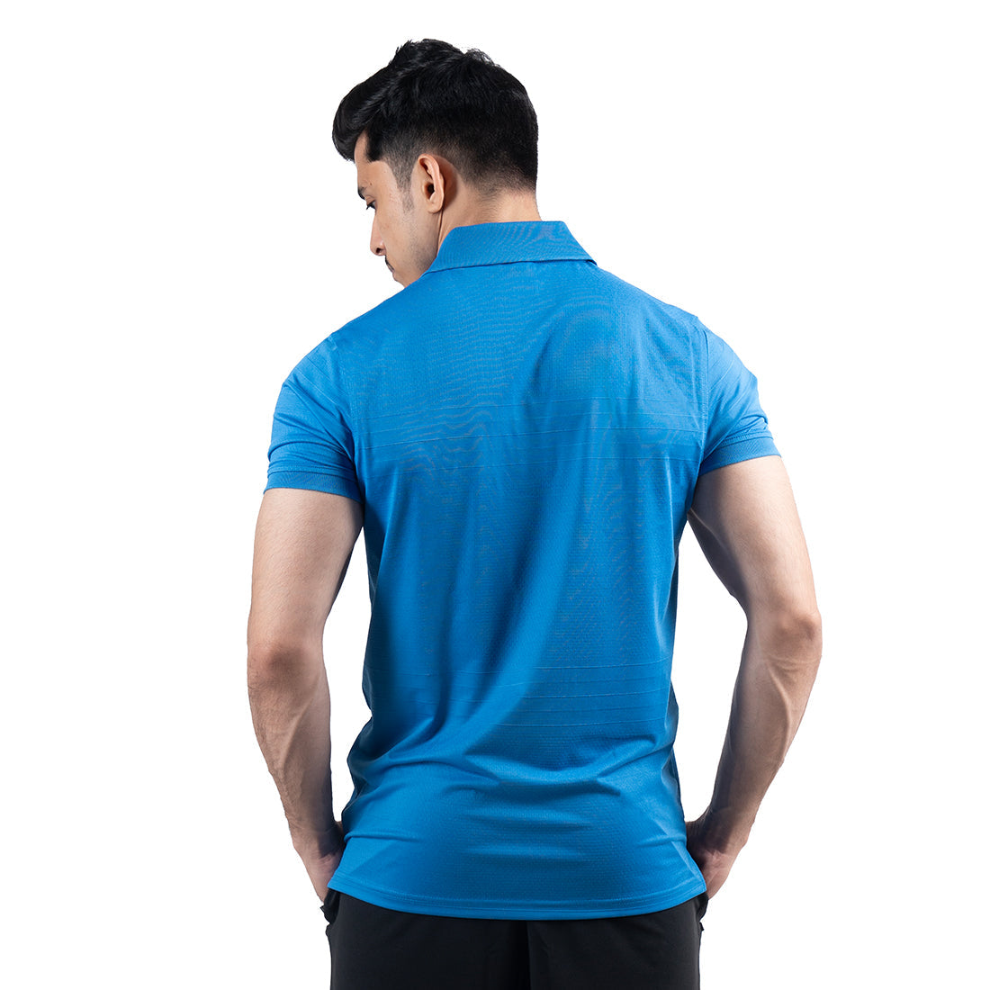 JACQUARD POLO T-SHIRT BLUE