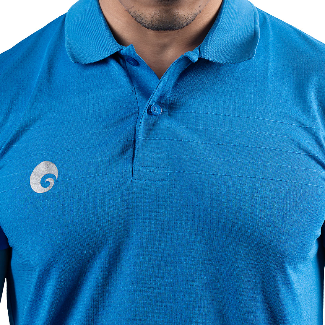 JACQUARD POLO T-SHIRT BLUE