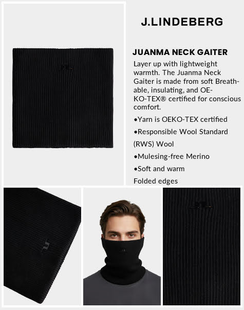 J Lindeberg Men's Juanma Neck Gaiter - Black
