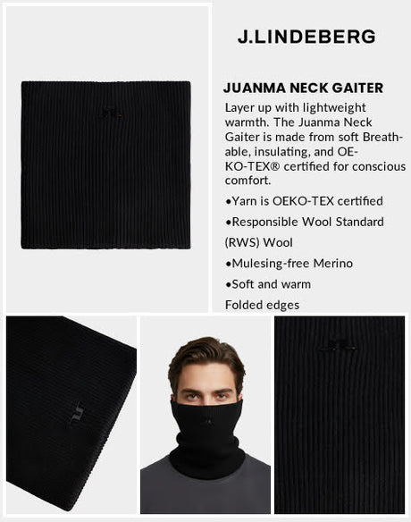 J Lindeberg Men's Juanma Neck Gaiter - Black