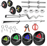 KAKSS Professional Weight Training 10kg-100kg Metal Integrated Rubber Home Gym Set (Proudly Made in India)