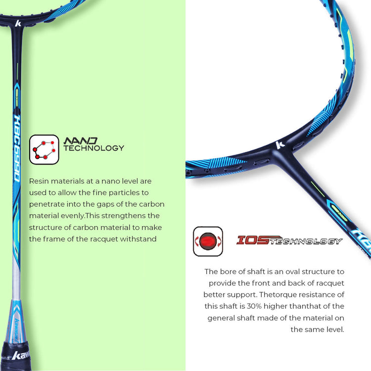 KBC 6990 Unstrung Badminton Racket (Blue) - 3U/G1
