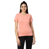 KD V Neck T-Shirt - Peach