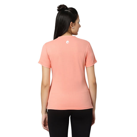KD V Neck T-Shirt - Peach | Omtex
