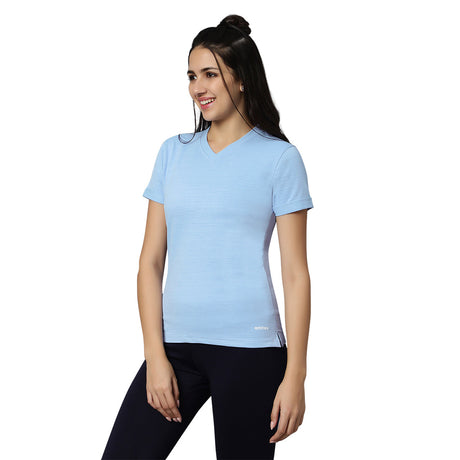 KD V Neck T-Shirt - Sky Blue