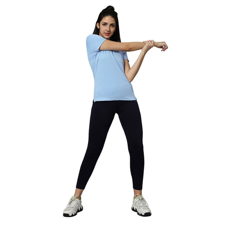 KD V Neck T-Shirt - Sky Blue