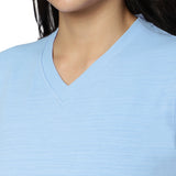 KD V Neck T-Shirt - Sky Blue