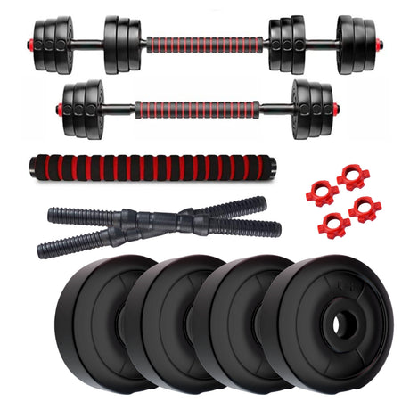 Kore PVC DM 4-40 Kg 3 IN 1 Convertible Dumbbells Set and Fitness Kit for Men and Women Whole Body Wo | Kushal Rubber Industri