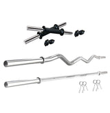 Kore PVC 10-50 kg Home Gym Set with One 3 Ft Curl + 3 Ft Plain Rod and One Pair Dumbbell Rods with Gym Accessories (PVC-COMBO343)