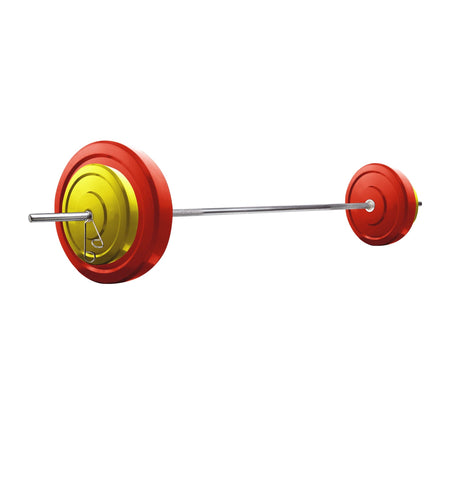 Kore Premium 10-50 kg Coloured Solid Rubber Fitness Kit with One 4 Ft Plain and One Pair Dumbbell Ro | Kushal Rubber Industri