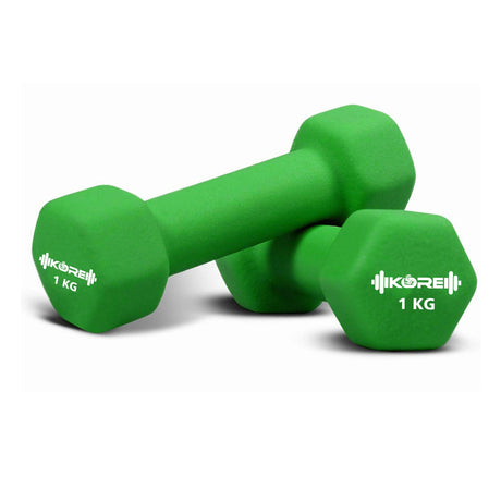 Kore Professional Neoprene 1-10 Kg (Set of Two) Dumbbells Home Gym Exercise Equipment for Men & Wome | Kushal Rubber Industri