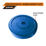 Kore Premium 10-50 kg Coloured Solid Rubber Fitness Kit with One 3 Ft Curl and One Pair Dumbbell Rods (CP-COMBO3-WB-WA)