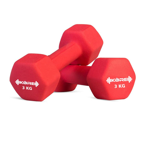 Kore Professional Neoprene 1-10 Kg (Set of Two) Dumbbells Home Gym Exercise Equipment for Men & Wome | Kushal Rubber Industri