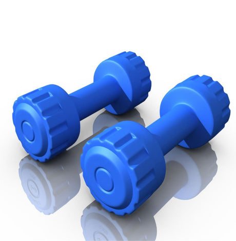 Kore PVC 1-5 Kg Dumbbells Set and Fitness Kit for Men and Women Whole Body Workout (Fixed, Blue) (DM | Kushal Rubber Industri