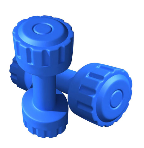 Kore PVC 1-5 Kg Dumbbells Set and Fitness Kit for Men and Women Whole Body Workout (Fixed, Blue) (DM | Kushal Rubber Industri