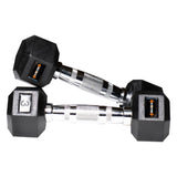 Kore Rubber Coated Professional 1-20 Kg (Set of Two) Hexa Fixed Dumbbells Home Gym Exercise Equipment for Men & Women, Black (DM-HEXA-COMBO16)
