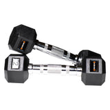 Kore Rubber Coated Professional 1-20 Kg (Set of Two) Hexa Fixed Dumbbells Home Gym Exercise Equipment for Men & Women, Black (DM-HEXA-COMBO16)