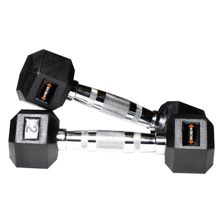 Kore Rubber Coated Professional 1-20 Kg (Set of Two) Hexa Fixed Dumbbells Home Gym Exercise Equipmen | Kushal Rubber Industri