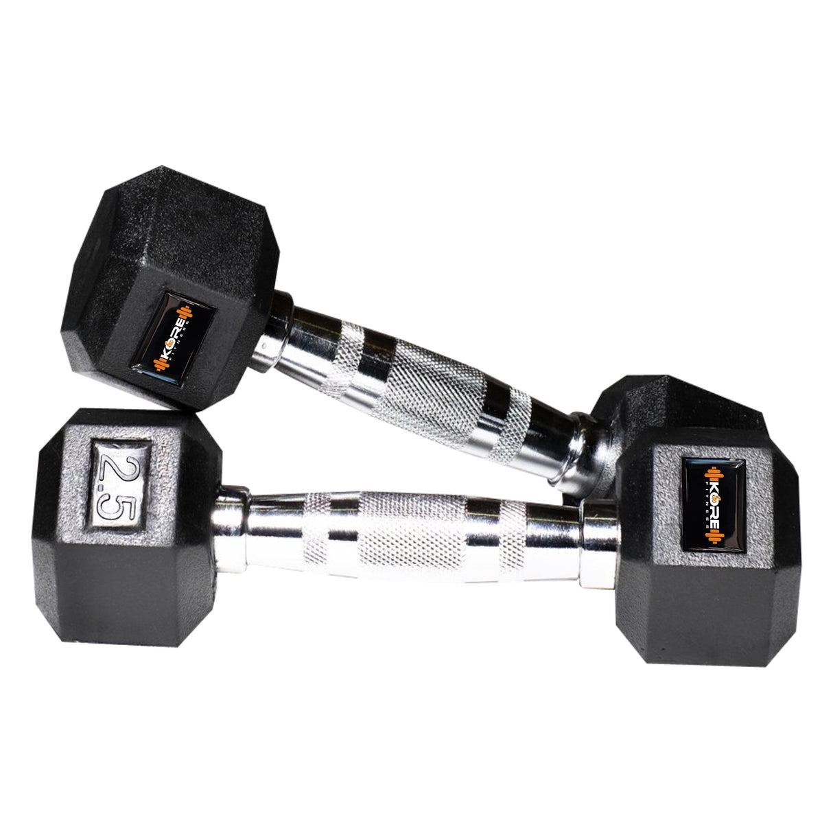 Kore Rubber Coated Professional 1-20 Kg (Set of Two) Hexa Fixed Dumbbells Home Gym Exercise Equipment for Men & Women, Black (DM-HEXA-COMBO16)