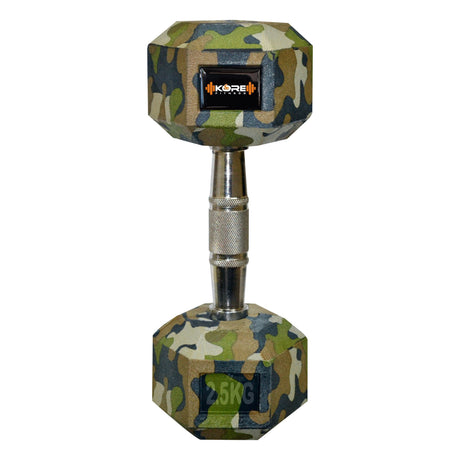 Kore Rubber Coated Professional 2.5-10 Kg (Set of Two) Hexa Fixed Dumbbells Home Gym Exercise Equipm | Kushal Rubber Industri