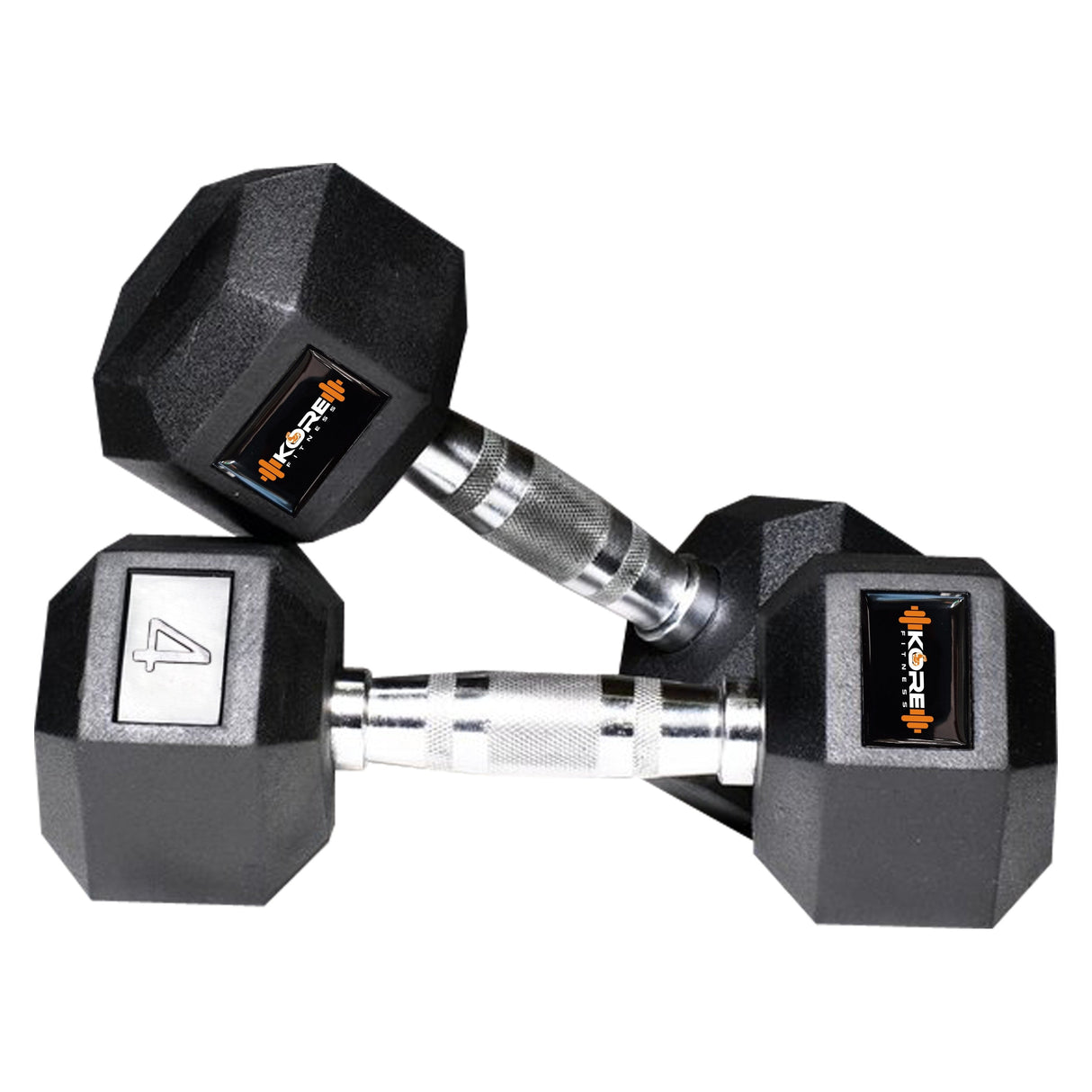 Kore Rubber Coated Professional 1-20 Kg (Set of Two) Hexa Fixed Dumbbells Home Gym Exercise Equipment for Men & Women, Black (DM-HEXA-COMBO16)