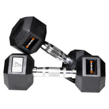 Kore Rubber Coated Professional 1-20 Kg (Set of Two) Hexa Fixed Dumbbells Home Gym Exercise Equipment for Men & Women, Black (DM-HEXA-COMBO16)