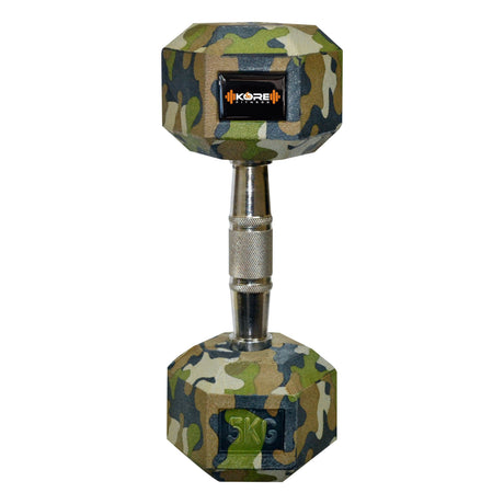 Kore Rubber Coated Professional 2.5-10 Kg (Set of Two) Hexa Fixed Dumbbells Home Gym Exercise Equipm | Kushal Rubber Industri