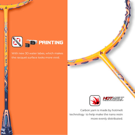 Firefox 570 Unstrung Badminton Racket(Orange) - 3U/G1