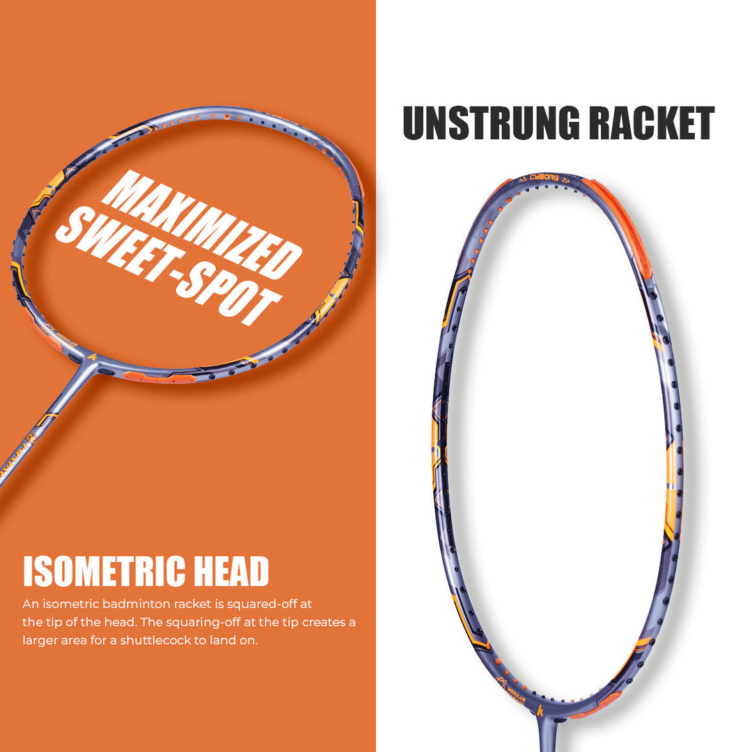 Hammer 6770 Unstrung Badminton Racket (Orange)-3U/G1