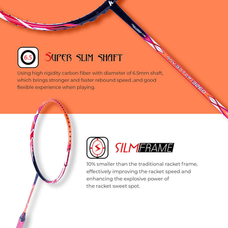 Navigator 3260 Unstrung Badminton Racket(Orange) - 3U/G1