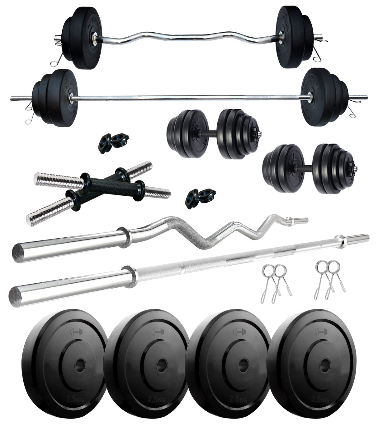 Kore 10-100 kg (One 3 Ft Curl + 4 Ft Plain Rod and One Pair Dm Rods