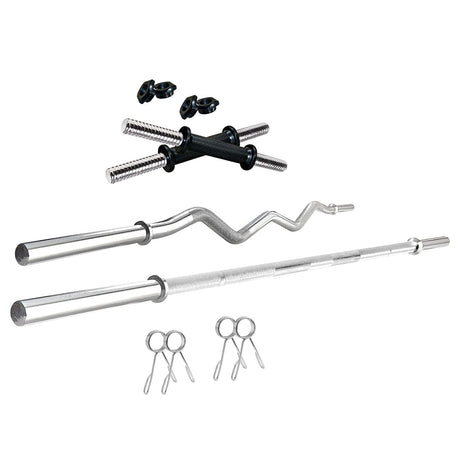 Kore 20-100 kg One 3 Ft Curl + 5 Ft Plain Rod and One Pair Dm Rods with Flat Bench and Gym Accessori | Kushal Rubber Industri