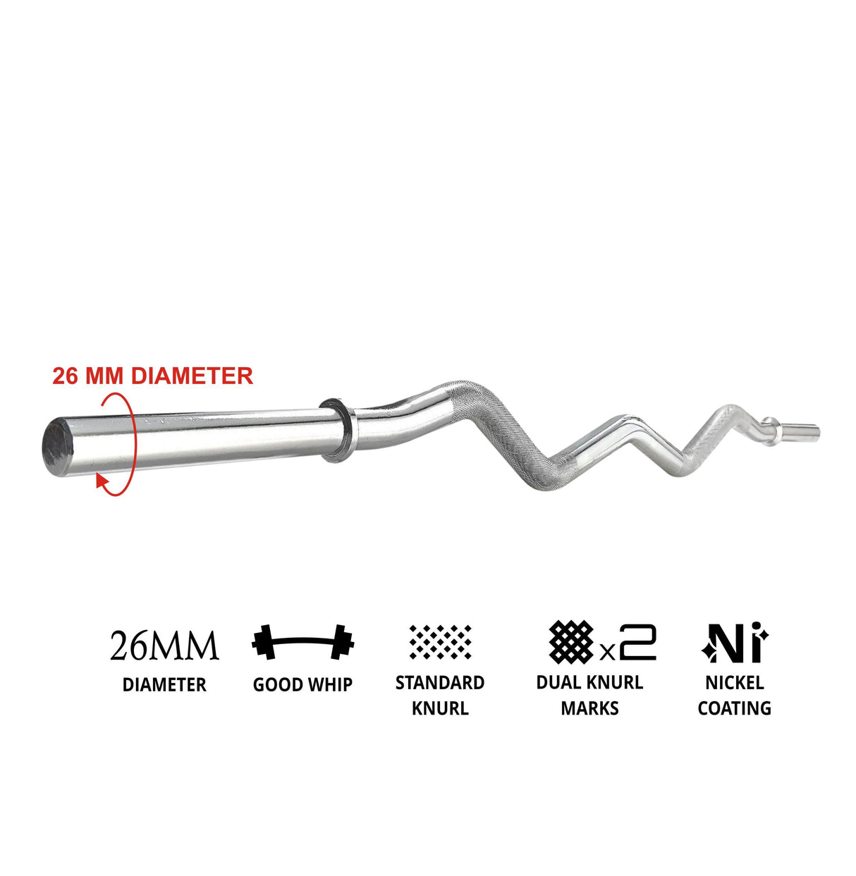 Kore 26MM Weight Lifting Bars for Home Gym Workout