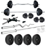 Kore PVC 10-100 kg Home Gym Set with One 3 Ft Curl + 5 Ft Plain Rod and One Pair Dumbbell Rods (PVC-COMBO2-WB-WA)