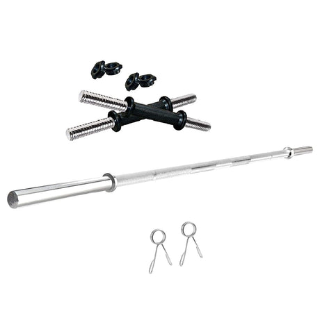 Kore PVC 10-50 kg Home Gym Set with One 3 Ft Plain and One Pair Dumbbell Rods with Gym Accessories ( | Kushal Rubber Industri