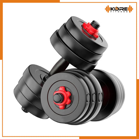 Kore PVC DM 4-40 Kg Dumbbells Set and Fitness Kit for Men and Women Whole Body Workout(PVC-DM-COMBO1 | Kushal Rubber Industri