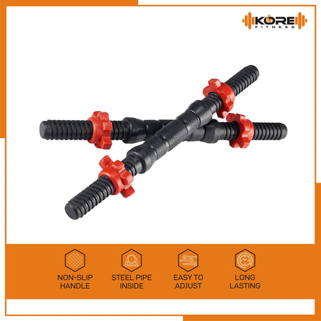 Kore PVC DM 4-40 Kg Dumbbells Set and Fitness Kit for Men and Women Whole Body Workout(PVC-DM-COMBO1 | Kushal Rubber Industri