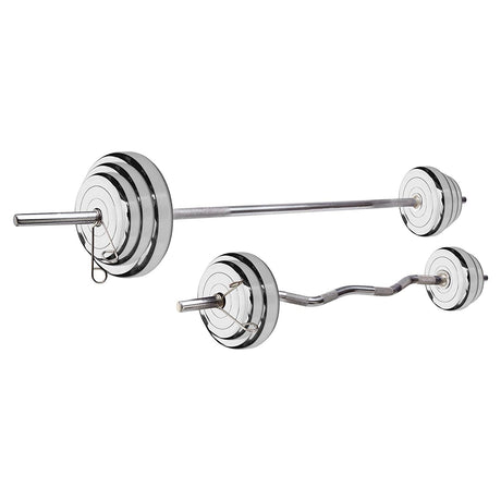Kore Professional Steel 10-100 kg with One 3 Ft Curl + 5 Ft Plain Rod | Kushal Rubber Industries / Kore Fitness