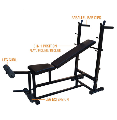 Kore (Flat/3-in-1/6-in-1/8-in-1) Multi Functional Fitness Bench for Multiple Workouts and Strength T | Kushal Rubber Industri