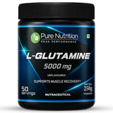 L-Glutamine Powder 5000 mg | Unflavoured | 100% L-Glutamine | 250 g | 50 Servings | Post Workout Recovery Supplement - Nutrition by Pure Nutrition