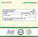 L-Tryptophan 500mg Veg Capsules  Mood Balance, Sleep & Wellness