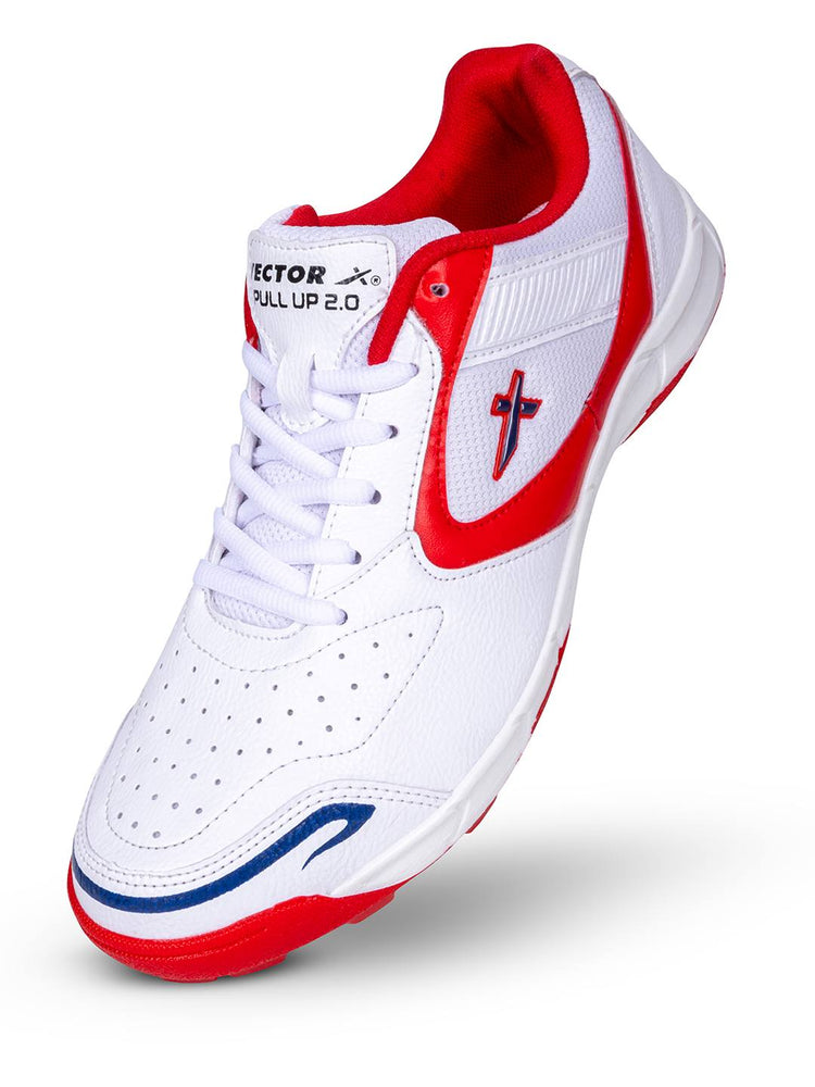 Vector X Pull up Cricket Sports Outdoor Shoes Synthetic Leather Upper/PVC Sole Studs for Men Velcro & Lace up|Lightweight & Durable Footwear|Ideal for Turf, Ground & Hard Surfaces