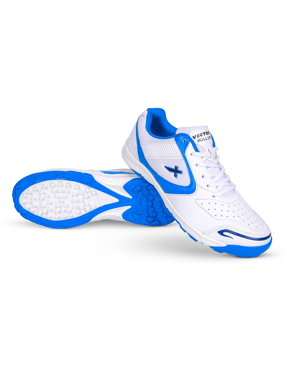 Vector X Pull up Cricket Sports Outdoor Shoes Synthetic Leather Upper/PVC Sole Studs for Men Velcro & Lace up|Lightweight & Durable Footwear|Ideal for Turf, Ground & Hard Surfaces