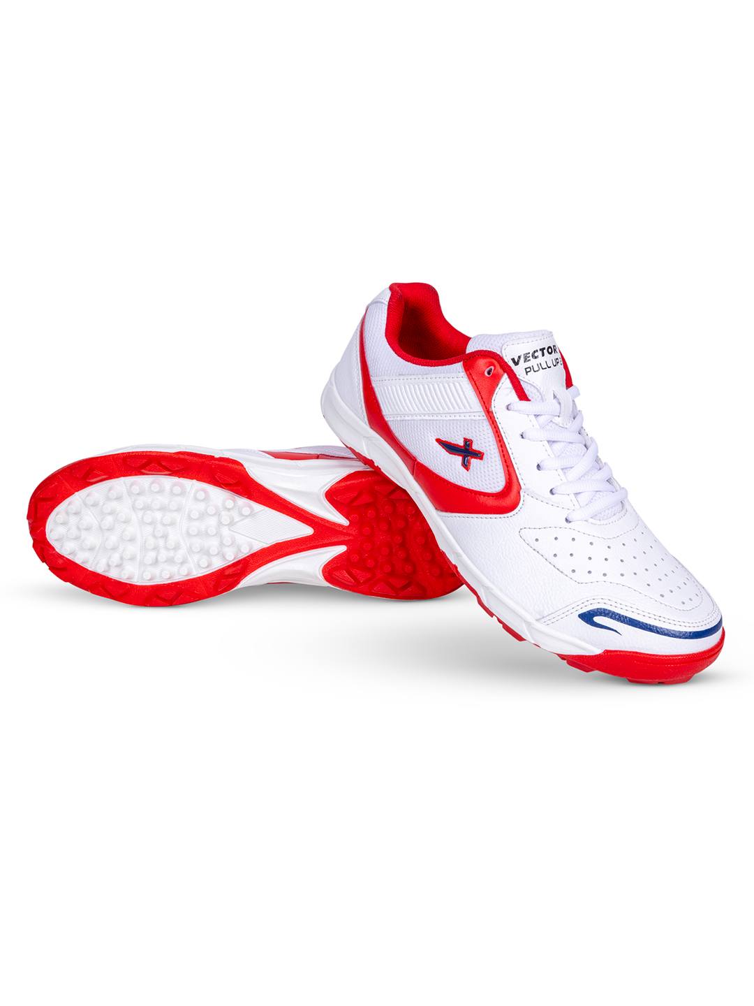 Vector X Pull up Cricket Sports Outdoor Shoes Synthetic Leather Upper/PVC Sole Studs for Men Velcro & Lace up|Lightweight & Durable Footwear|Ideal for Turf, Ground & Hard Surfaces
