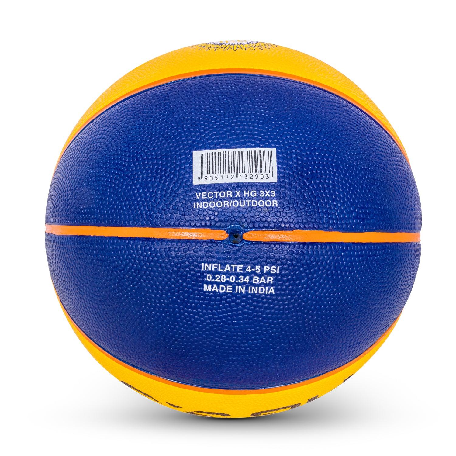 Vector X HG 3X3 Official Match Ball (Basketball Federation of India) Specialized Reinforced Rubber Basketball