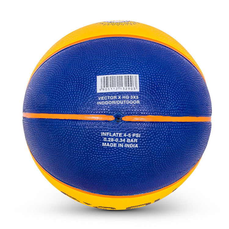 Vector X HG 3X3 Official Match Ball (Basketball Federation of India) Specialized Reinforced Rubber Basketball