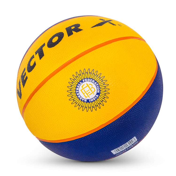 Vector X HG 3X3 Official Match Ball (Basketball Federation of India) Specialized Reinforced Rubber Basketball