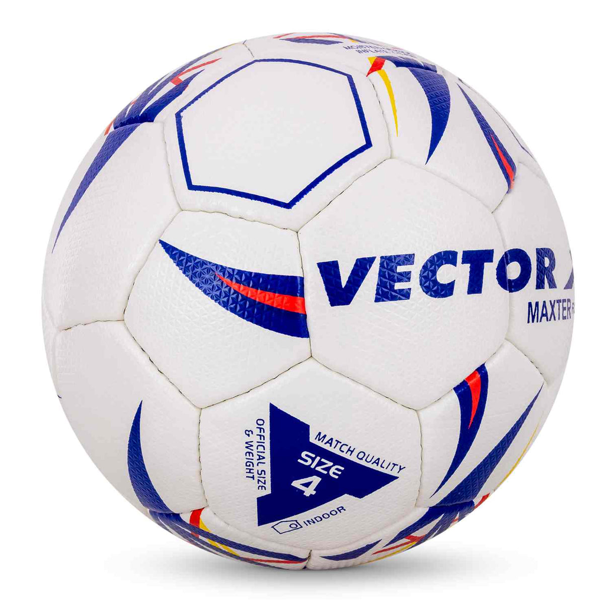 Vector X 32 Panel Maxter PU Hand Stitched Indoor/Outdoor Futsal Football with Low Bounce Bladder,Size 4, Suitable for Match and Training for Adut and Kids 10-14 Years
