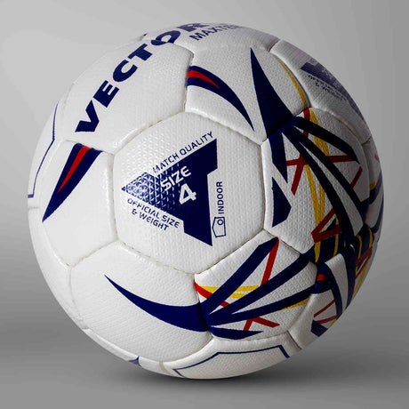 Vector X 32 Panel Maxter PU Hand Stitched Indoor/Outdoor Futsal Football with Low Bounce Bladder,Size 4, Suitable for Match and Training for Adut and Kids 10-14 Years