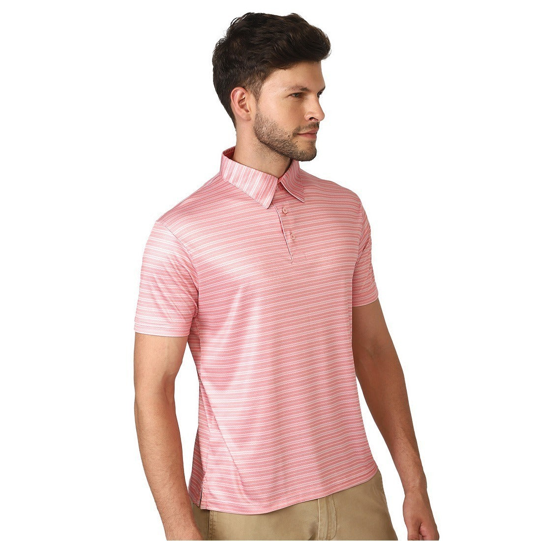 Striped Tshirt For Men | Men’s Regular Fit Polo Tshirt Pink